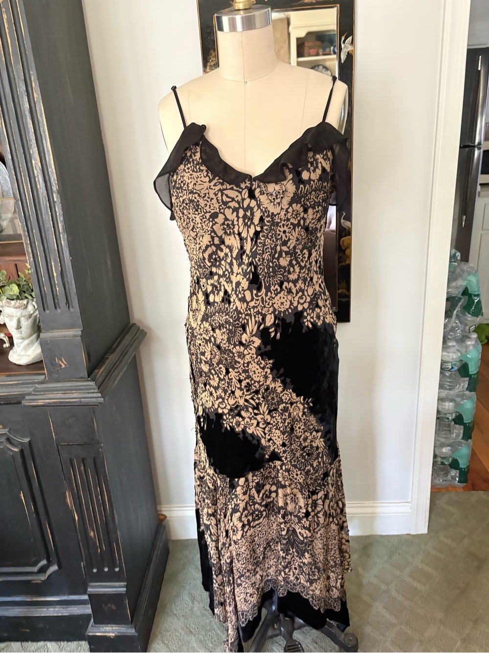 Polo Ralph Lauren Devoré Velvet Floral Maxi Dress - Size 6